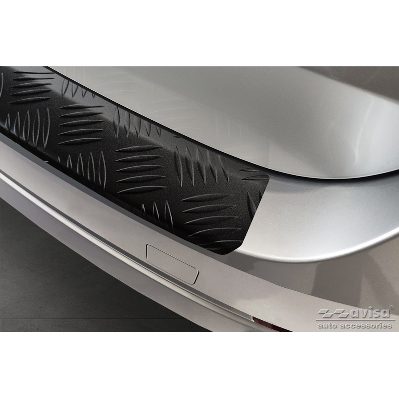 Matzwart Aluminium Achterbumperprotector  Skoda Octavia IV Kombi 2020-2024 & FL 2024- (incl. RS, excl. Scout) 'Riffled Plate'