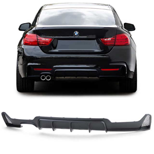 Diffusor BMW 4-serie F32 / F36 2013- Mat Zwart Look M-Pakket Dubbel Links