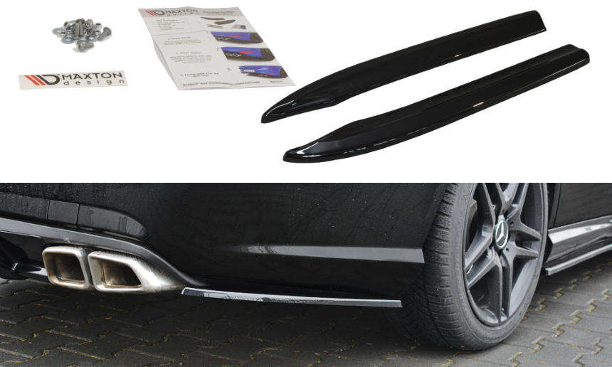 Achter zijskirts Mercedes E63 AMG W212 Maxton Design glans zwart