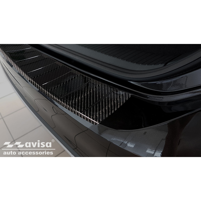 Echt 3D Carbon Achterbumperprotector  Volkswagen Passat 3G Variant 2014-2023 'Ribs'