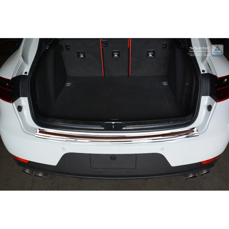 RVS Achterbumperprotector 'Deluxe' Porsche Macan 2014- Chroom/Ro