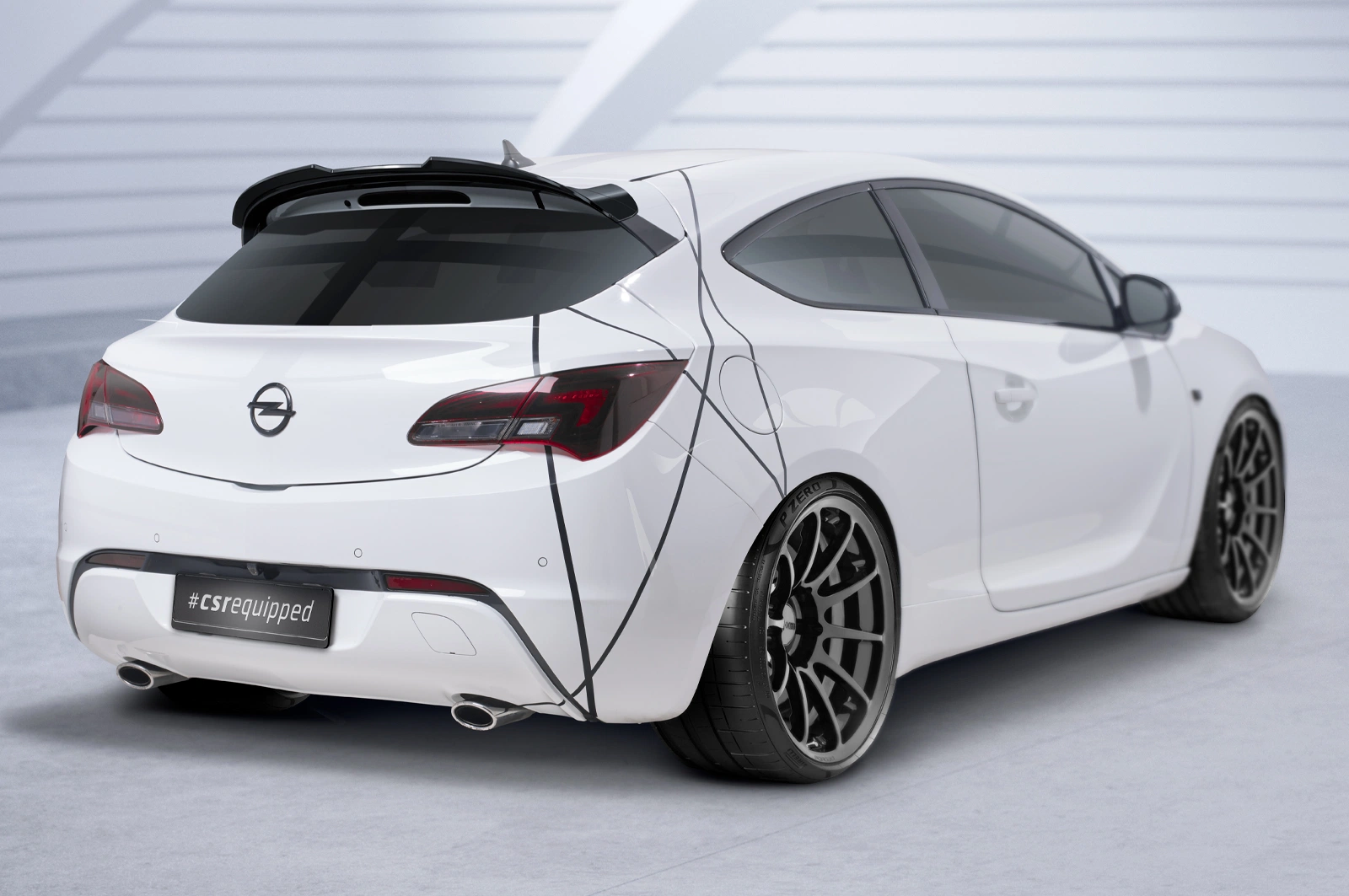 Achterspoiler Opel Astra J GTC OPC-Line glans zwart