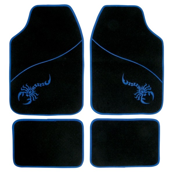 Automatten Scorpion blauw/zwart 4 stuks
