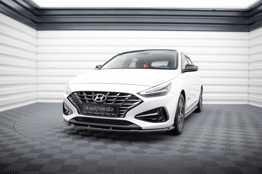 Voorspoiler V.1 Hyundai i30 Facelift Maxton Glans Zwart