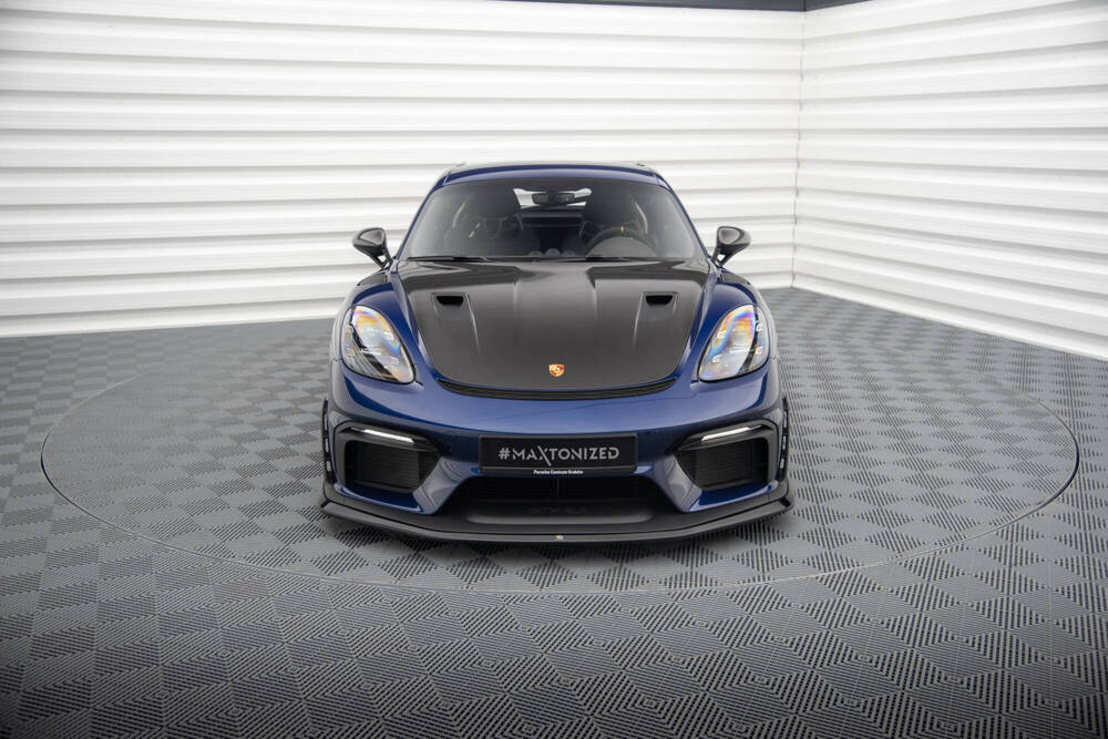 Voorspoiler Porsche 718 Cayman GT4 RS Maxton Glans Zwart