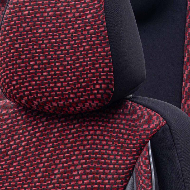 Universele Stoffen Stoelhoezenset 'SelectedFit Sports' Zwart/Rood - 11-delig - geschikt voor Side-Airbags