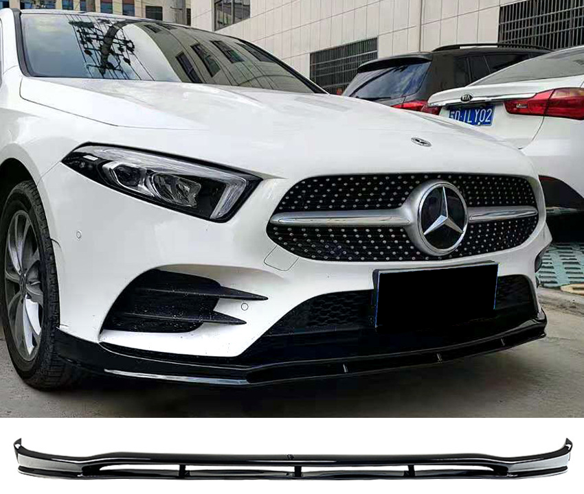 Voorspoiler Mercedes A Klasse W177 V177 AMG Pakket A35 AMG Glans Zwart