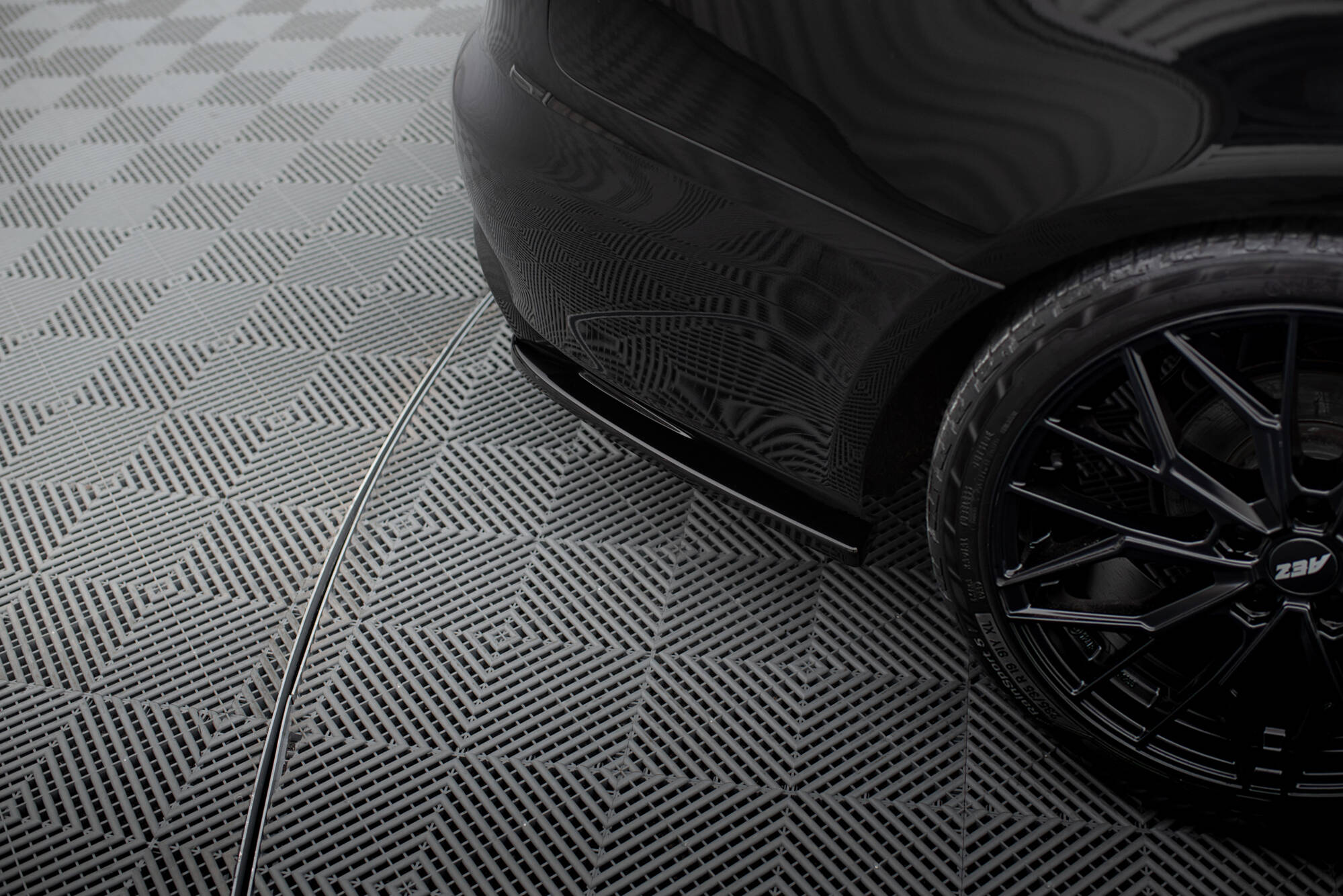 Achterzij Spoilers V.2 Audi A4 B8 Maxton Glanzend zwart
