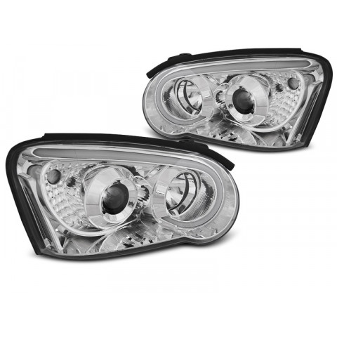 Faros Subaru Impreza 03-05 negro + positionrings