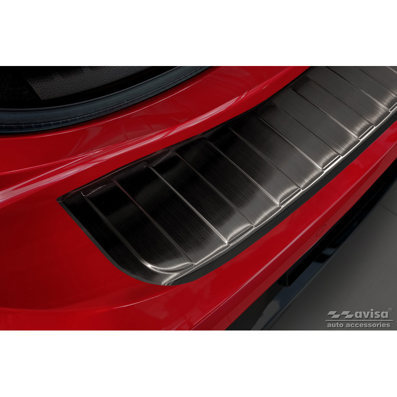 Zwart RVS Achterbumperprotector  Toyota Corolla XII HB 2019- (incl. GR-Sport) 'Ribs'