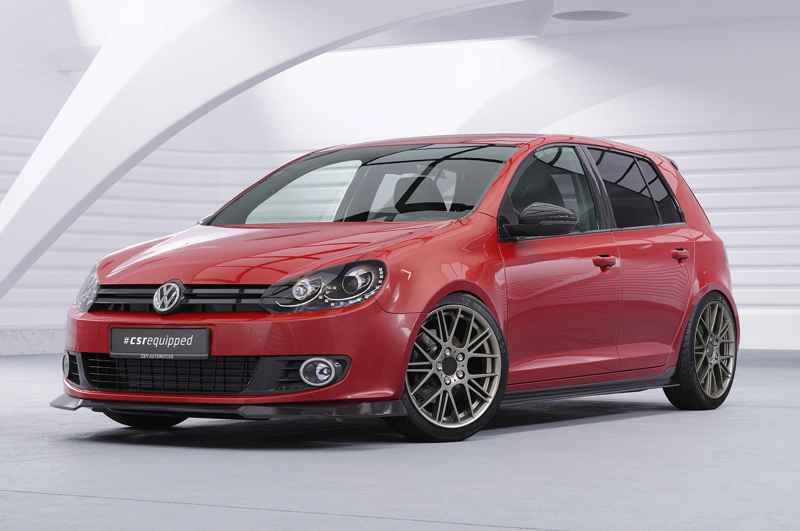 Voorspoiler Volkswagen Golf 6 (Typ 5K1) Glans Zwart – CSR Automotive 