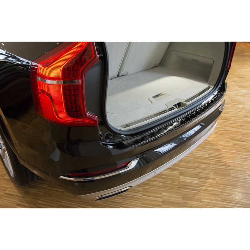 Zwart RVS Achterbumperprotector  Volvo XC90 2015-2019 & alle Facelift modellen 'Ribs'