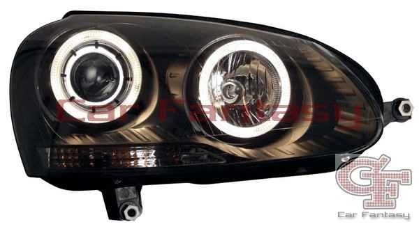 Faros VW Golf V Angel Eyes negro