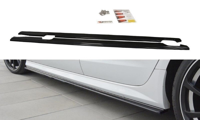 Zijskirts Diffusers Audi S6 / A6 S-Line C7 FL Glanzend Zwart