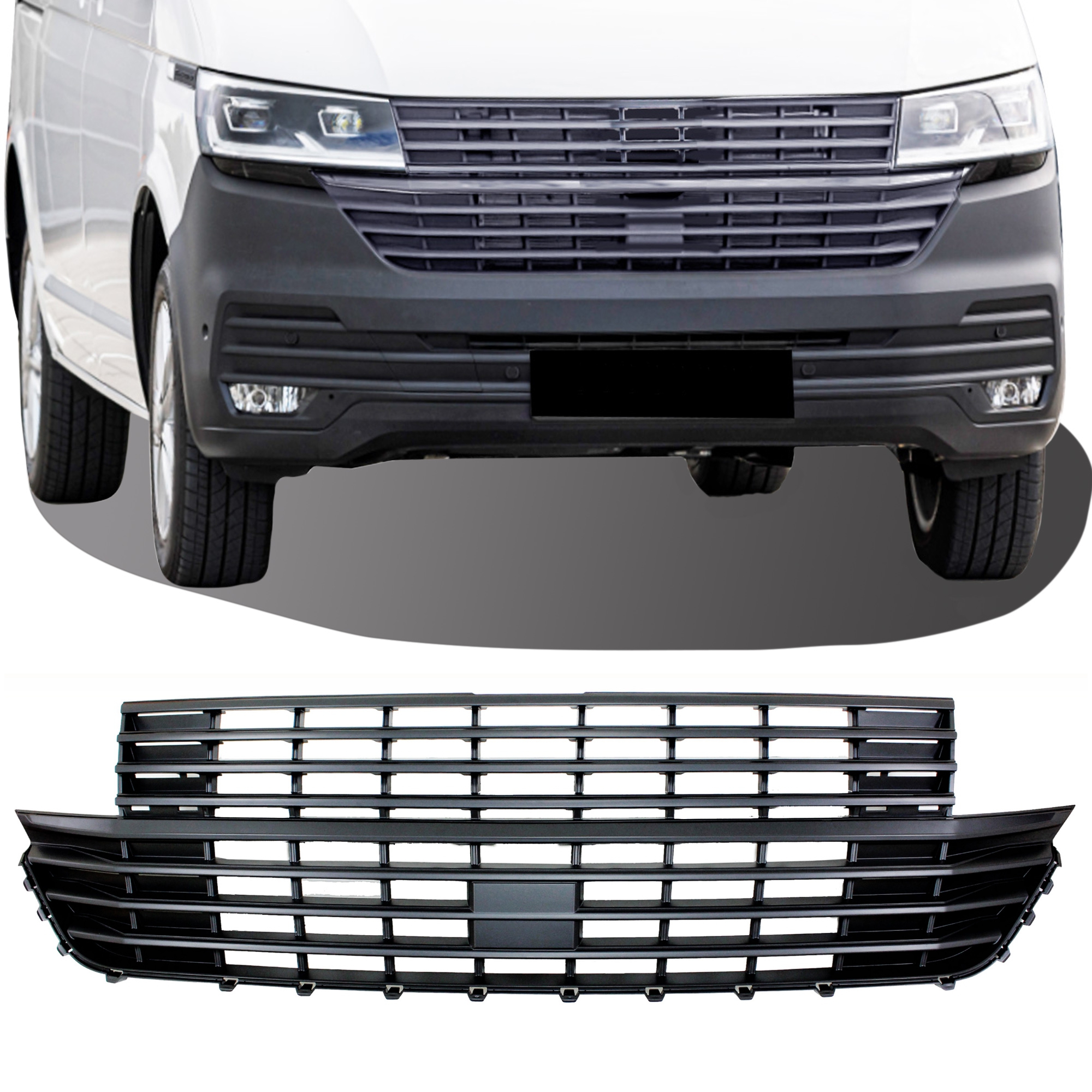 Grill Volkswagen Transporter T6.1 Embleemloos Zwart