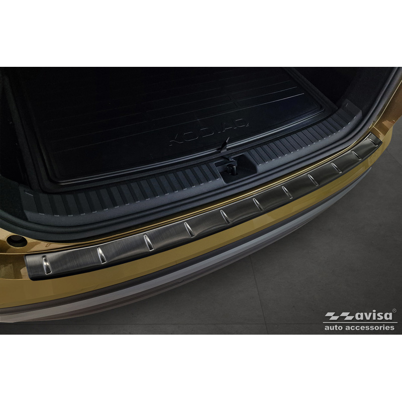 Zwart RVS Achterbumperprotector  Skoda Kodiaq II (PS7) 2024- 'Ribs'