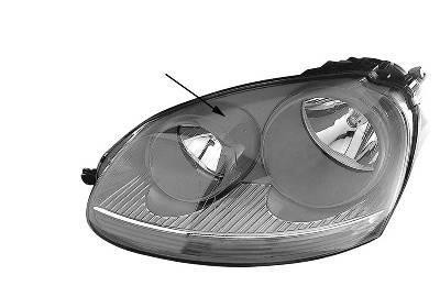 koplamp, Visteon, H7+H7, chroom huis, rechts VW Golf V Variant,
