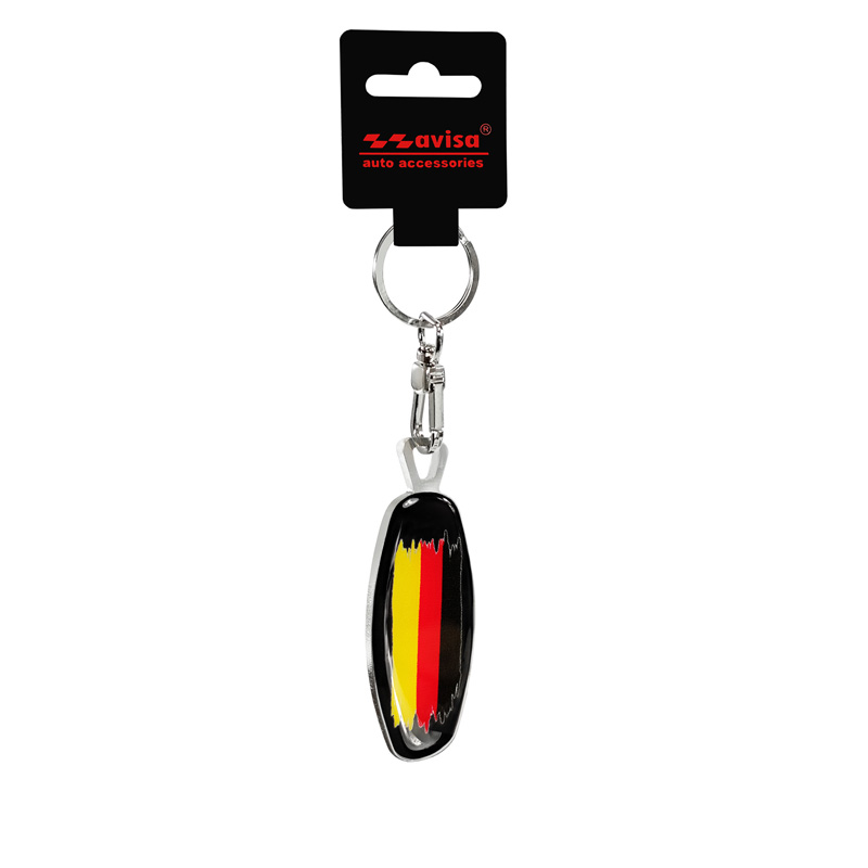 RVS sleutelhanger - Emblem/ Flag DE+PL