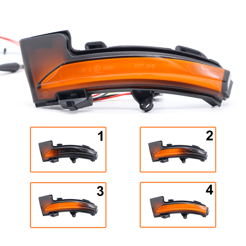 Set LED Zijspiegel-Knipperlichten  Skoda Octavia III 2013-2020 & Volkswagen T-Roc 2017-2020 / T-Cross 2019- - Rookgrijs - incl. Dynamic Running Light