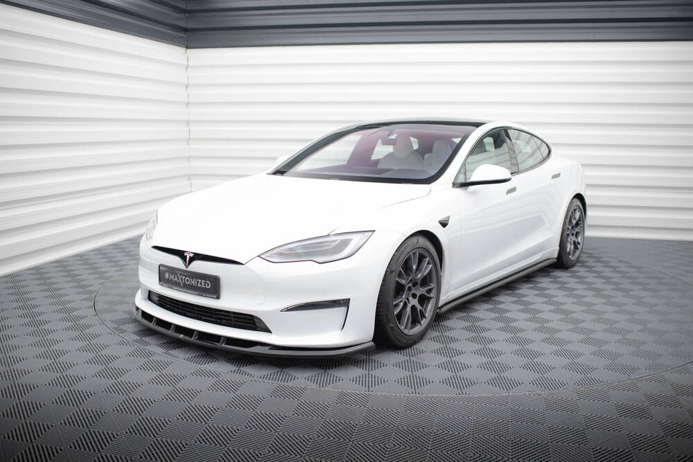 Voorspoiler Tesla Model S Plaid Gloss-Black V3