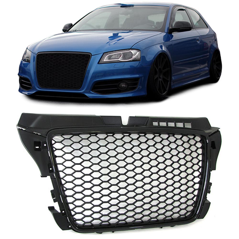 Grille RS Design Piano Black Audi A3 8P (2004-2007) embleemloos