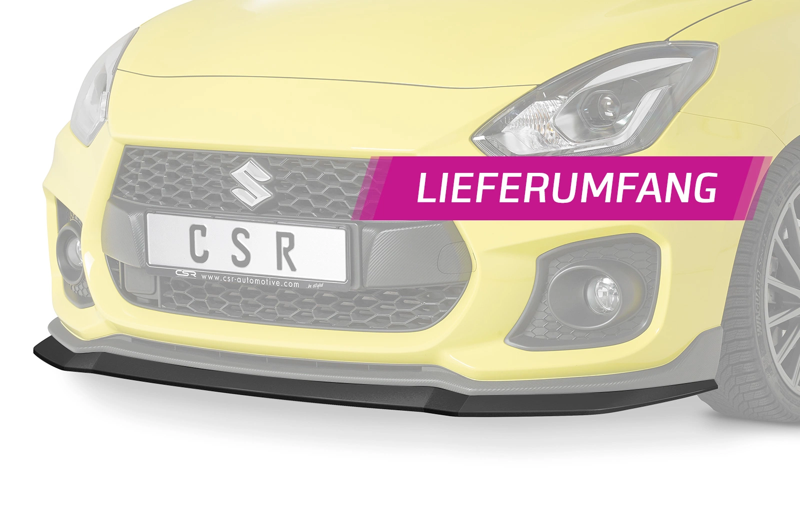Voorspoiler Suzuki Swift 6 (RZ/AZ) Sport glans zwart 2018–
