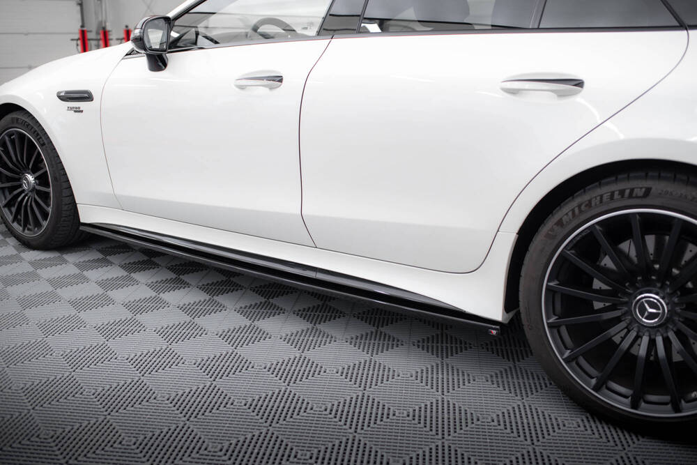 Zijskirts Mercedes AMG GT43 Maxton Glans Zwart