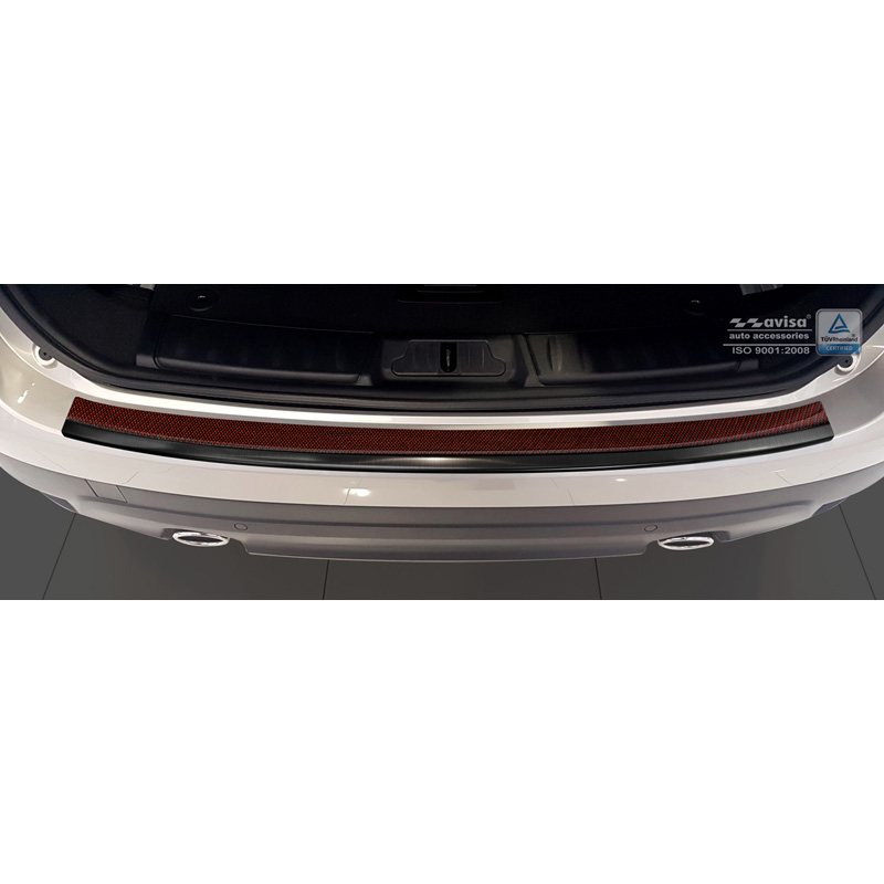 RVS Achterbumperprotector Deluxe Jaguar F-Pace 2016- Zwart/Rood