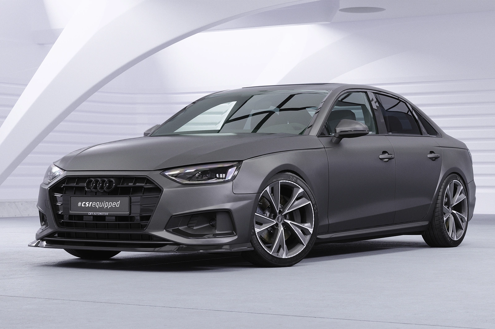 Voorspoiler Audi A4 B9 (Typ 8W) Facelift Glans Zwart – CSR Automotive