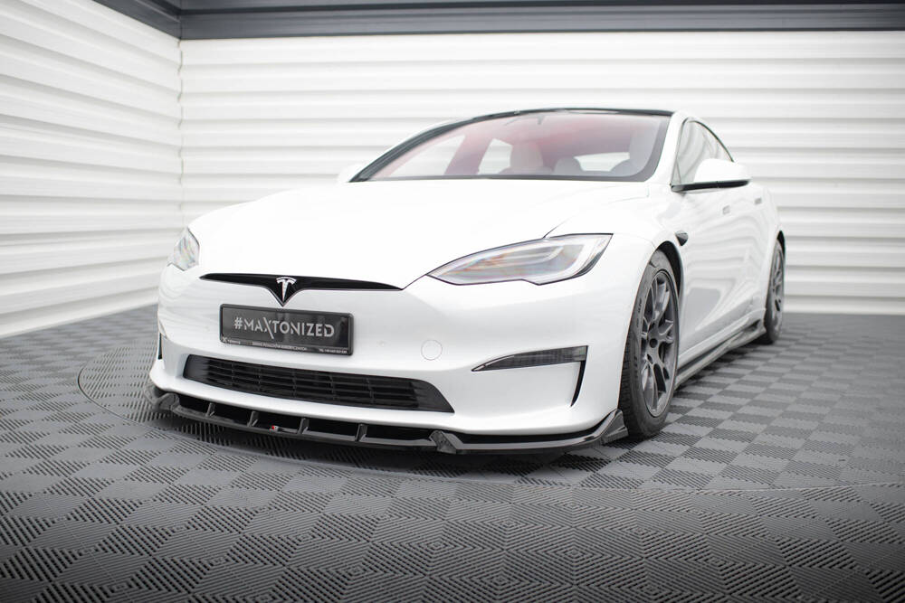Voorspoiler Tesla Model S Plaid Gloss-Black V1