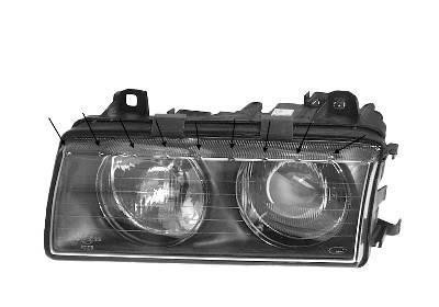 koplamp, Bosch, H1+H1, rechts, 05/1994-09/1994 BMW 3 serie E36,