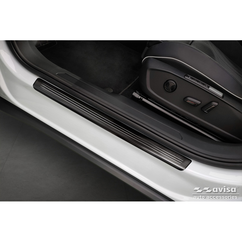 Zwart RVS Instaplijsten  Volkswagen ID.5 2021- - 'Lines' - 4-delig