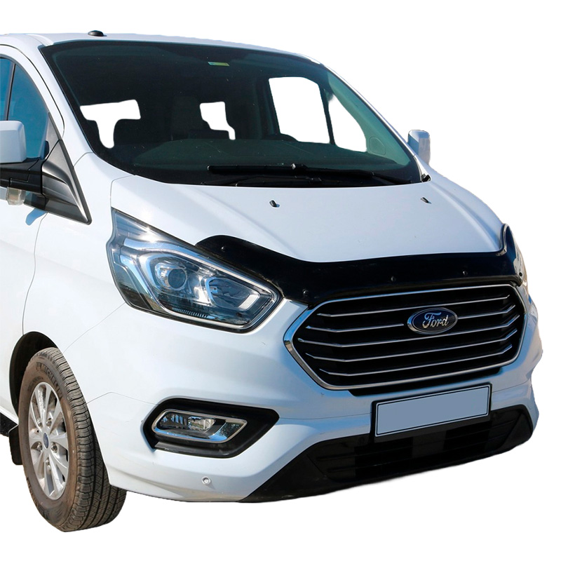 Motorkapbeschermer (steenslagcover)  Ford Transit Custom MK1 Facelift 2018-2023 - Glanzend zwart