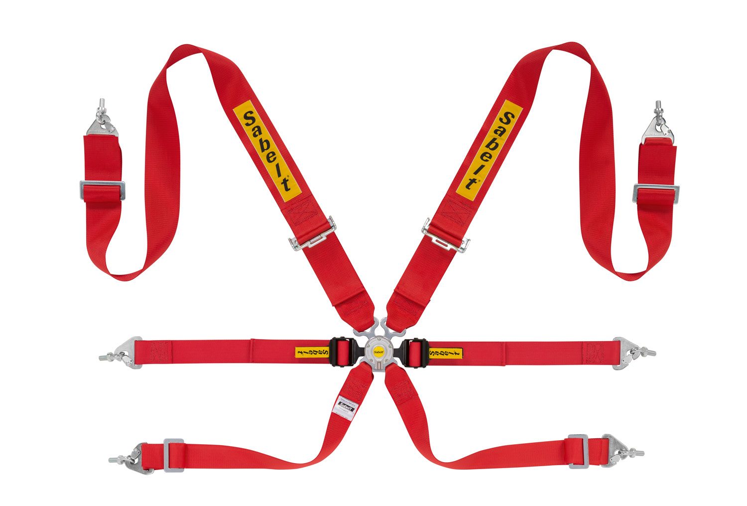 Sabelt Gordel 4 Punts Steel Rood 3 Inch-2 Inch