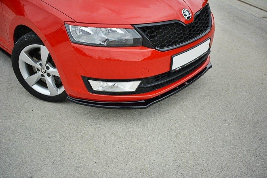 Voorspoiler Skoda Rapid Maxton Design glans zwart V.2
