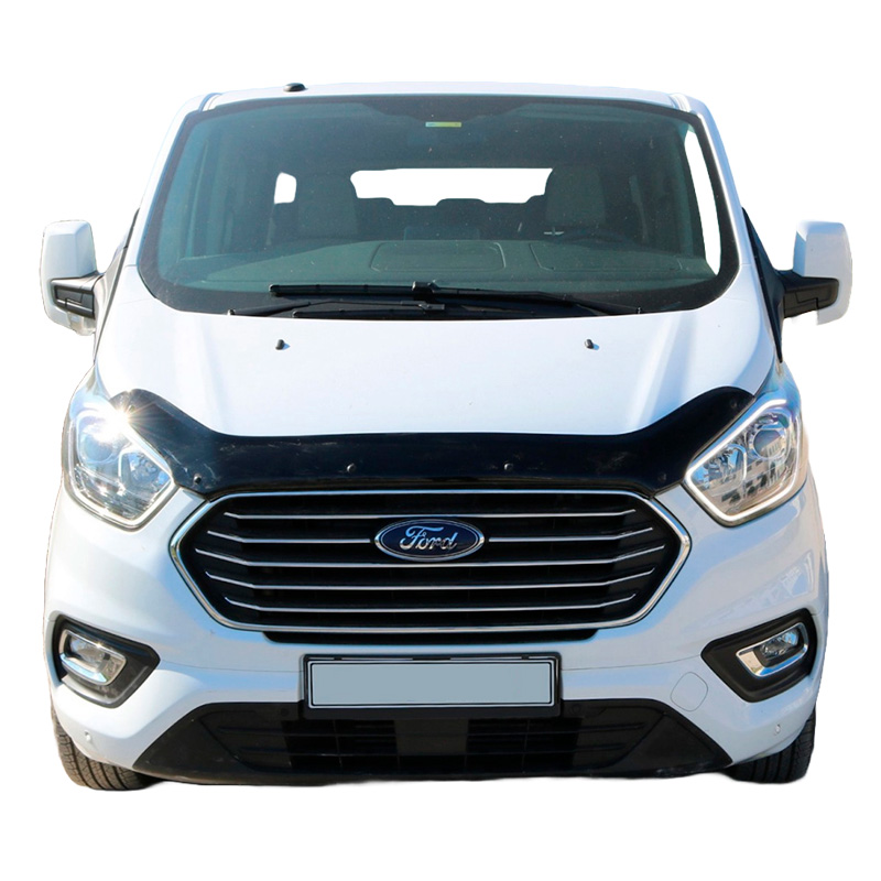 Motorkapbeschermer (steenslagcover)  Ford Transit Custom MK1 Facelift 2018-2023 - Glanzend zwart