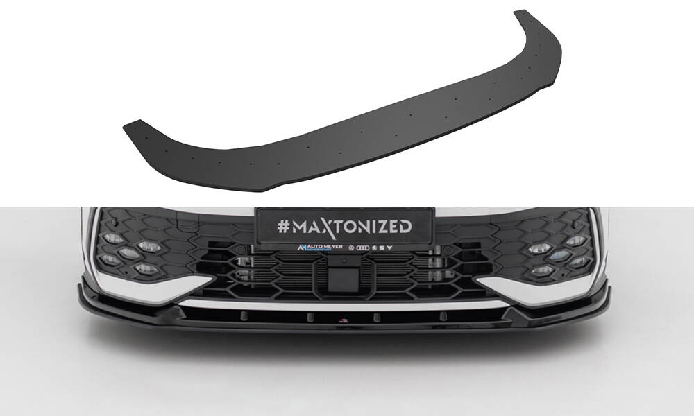 Street Pro Voorspoiler V.2 Volkswagen Golf GTI / GTE / R-Line Mk8 Facelift Maxton Glanzend zwart