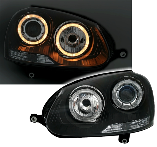 Faros VW Golf V Angel Eyes negro
