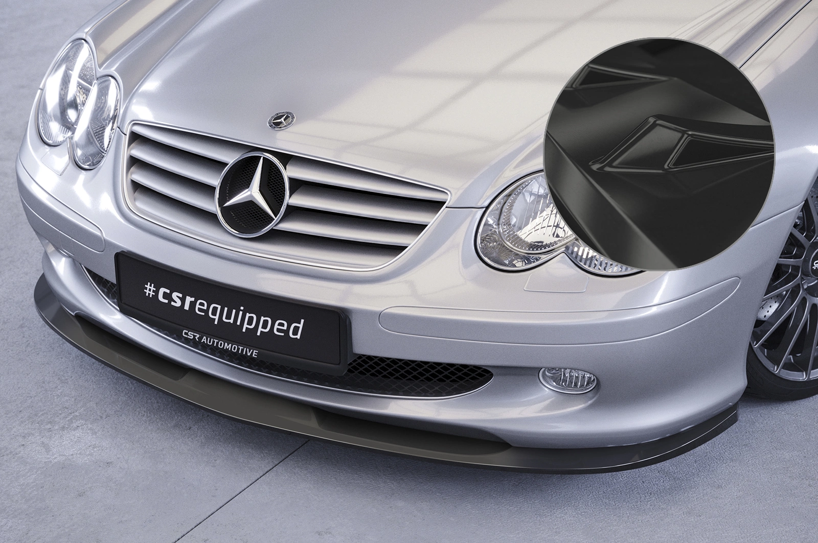 Voorspoiler Mercedes-Benz SL-Klasse R230 Glans Zwart – 2001–2005