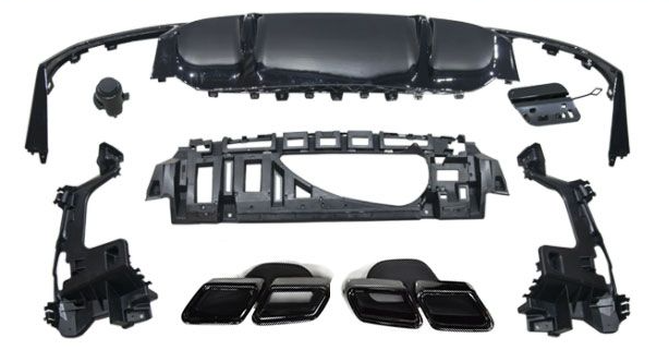 Diffusor Mercedes E-Class W213 AMG Line (2020-..) E63 Design Zwart Edition
