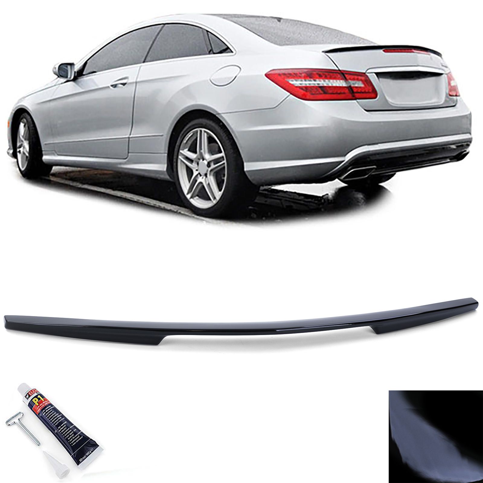 Achterklep spoiler Mercedes E-klasse C207 Glanzend zwart