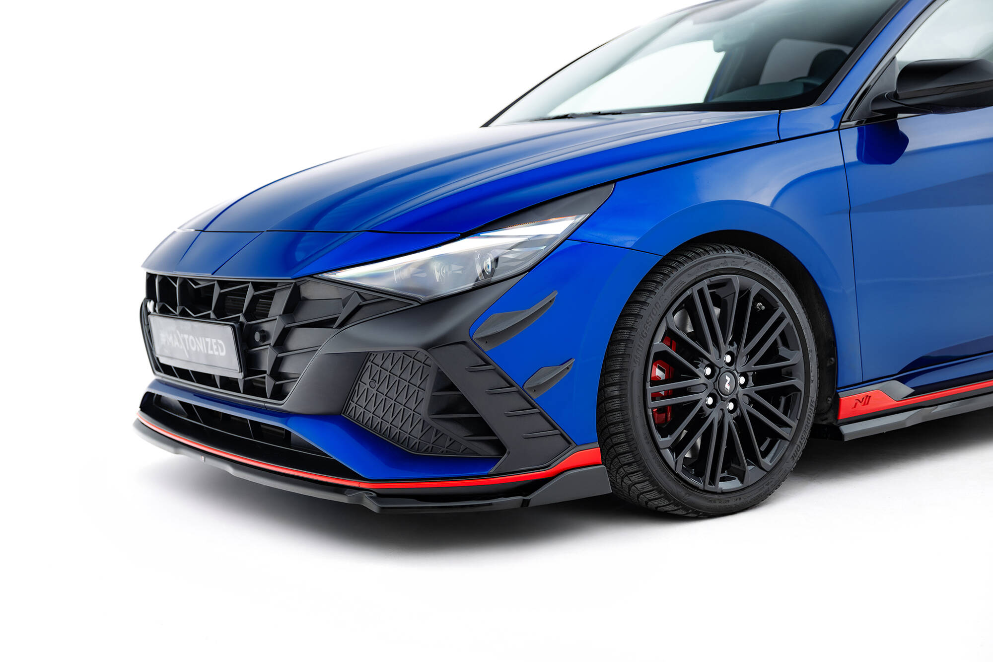 Voorbumper Wings Hyundai Elantra N MK7 Maxton Glanzend zwart