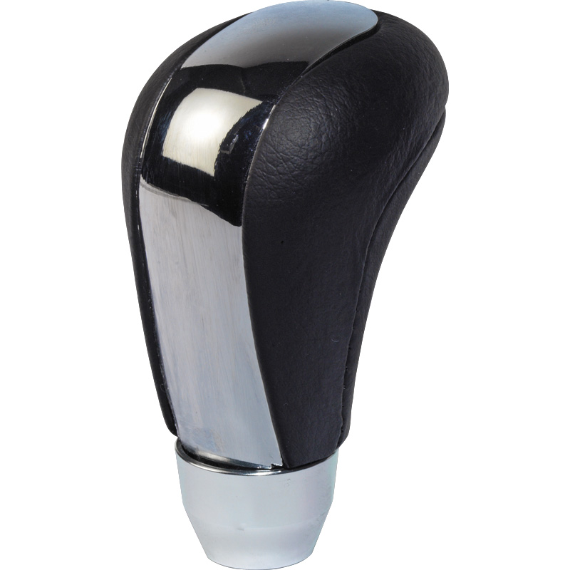 Pookknop M-7 zwart Leer/Gepolijst