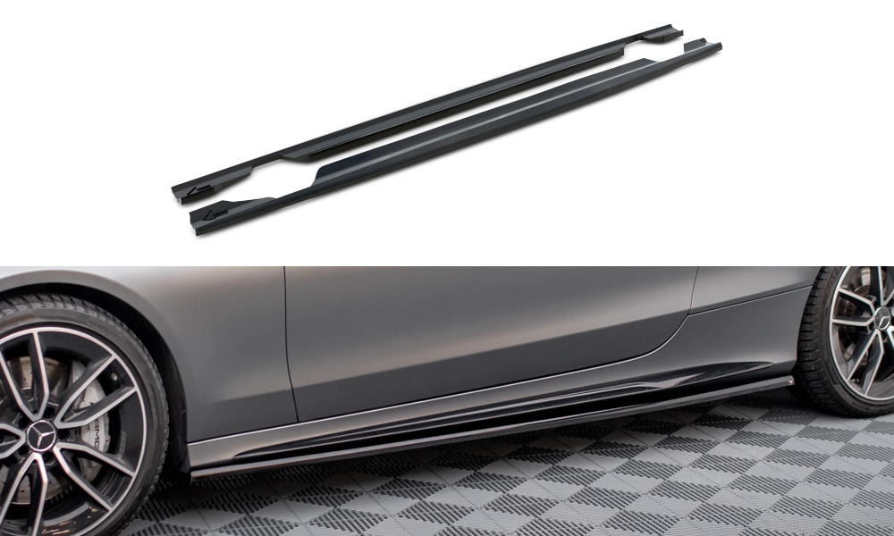 Zijskirts Mercedes C43 W205 Coupe FL Maxton Glans Zwart