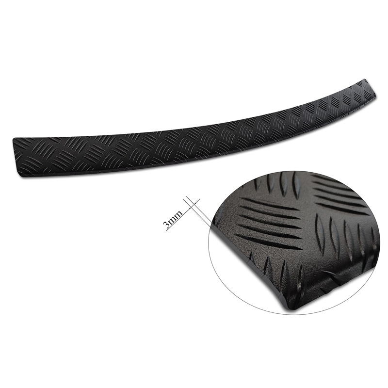 Matzwart Aluminium Achterbumperprotector  Volkswagen Caddy 2004-2015 & FL 2015-2020 'Riffled Plate'