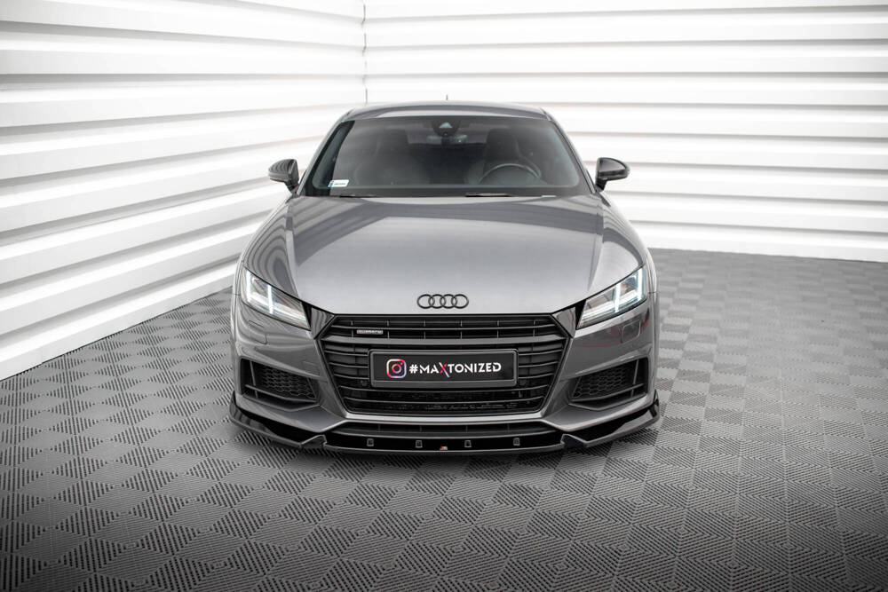 Voorspoiler V.2 Audi TT S-Line / TTS 8S Maxton Glans Zwart