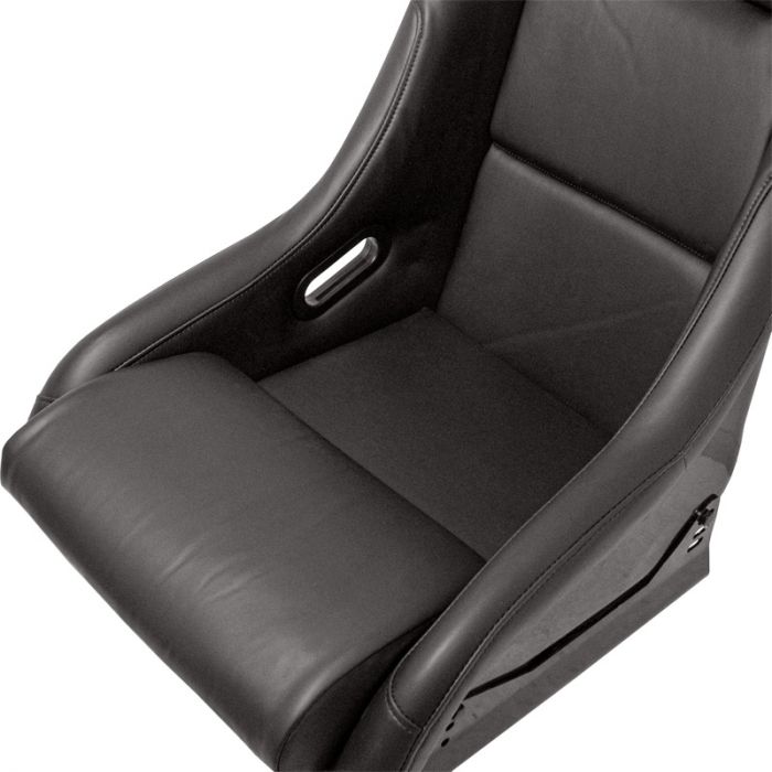 Sportstoel 'MO' - Zwart Kunstleder - Vaste polyester rugleuning - incl. sledes