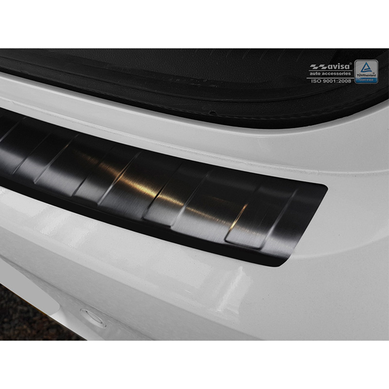 Zwart RVS Achterbumperprotector  Opel Insignia Grand Sport 5-deurs 2017-2020 & FL 2020- 'Ribs'