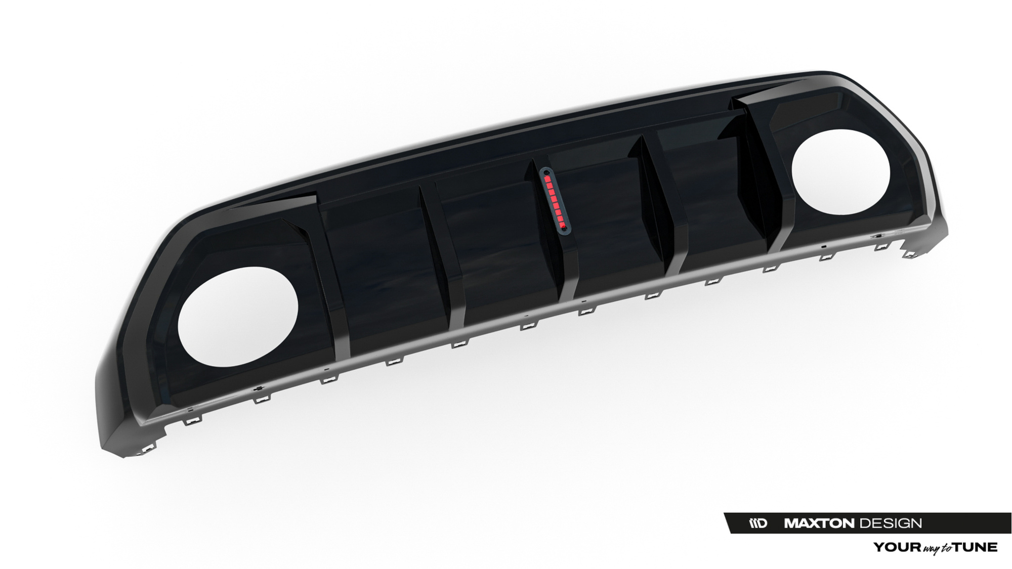 Diffuser Audi RS3 Sportback 8Y Facelift Maxton Glans Zwart met LED