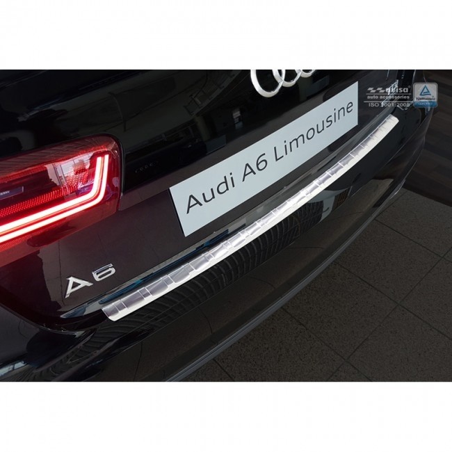 RVS Achterbumperprotector Audi A6 Sedan Facelift 2015- 'Ribs'